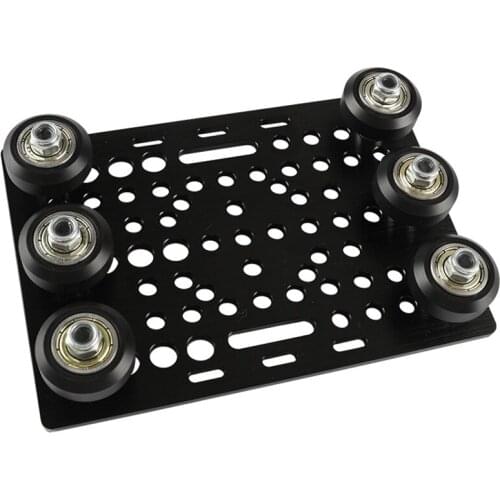 Black Anodized Aluminium V-Slot Gantry Plate Set 20 - 80mm with V-Slot Solid V Wheel Kit for CNC Machine Parts