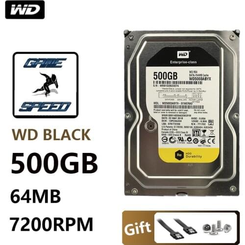 WD 500G Black hard drive disk desktop game gamer gaming mechanical black disk serial port 7200 to 64M