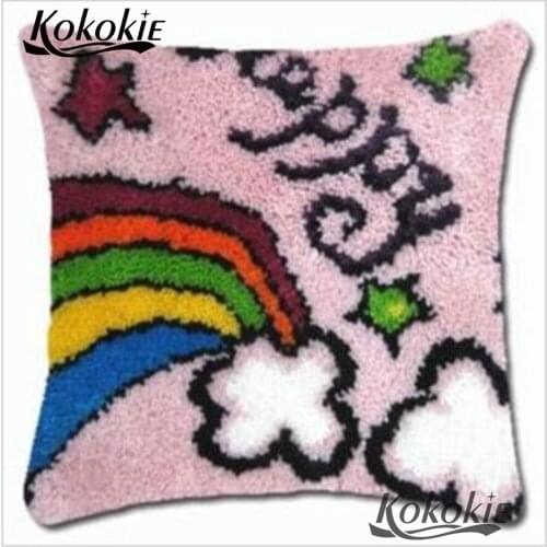 DIY rug cushion embroidery yarn handmade embriodered mats Latch hook pillow kits handicraft needlework cross stitch kits
