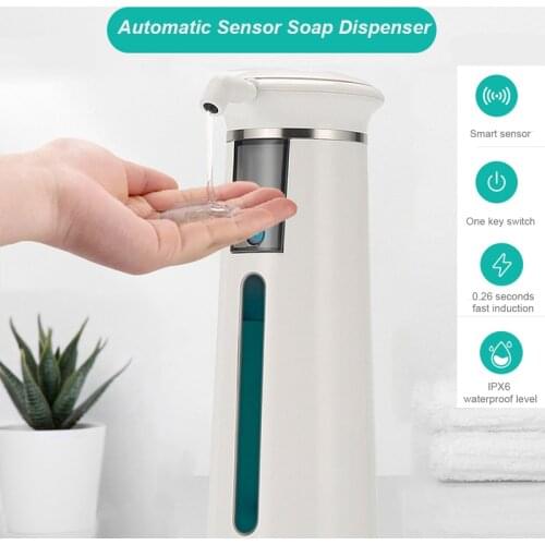 350ml Fully Automatic Infrared Sensor Soap Dispenser, Smart Dripping Dispenser Multifunctional Waterproof Soap Dispenser IPX6