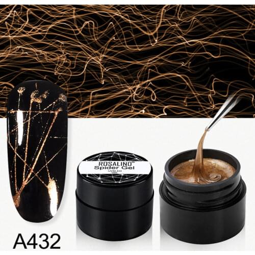 ROSALIND Spider Line Nail Polish Gel Spider UV Paint Gel Hybrid Varnishes Luminous Web Stickers Soak Off Top Coat For Manicure