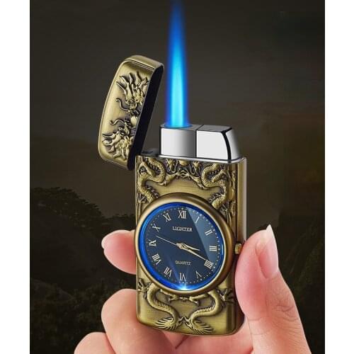 Creative Electronic Watch Lighter Metal Straight Into Windproof Lighter Smoking Accessories for Weed Gadgets for Men Gifts