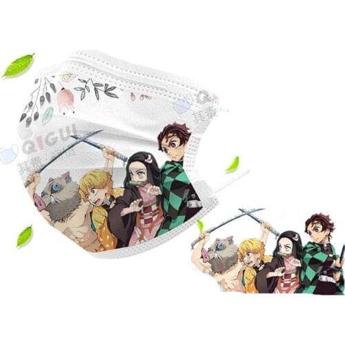 Mask Cartoon Demon Slayer Game Hot Sale Anime Parent-child Student Children Adult Non-woven Fabric Three-layer Spot Dust-proof