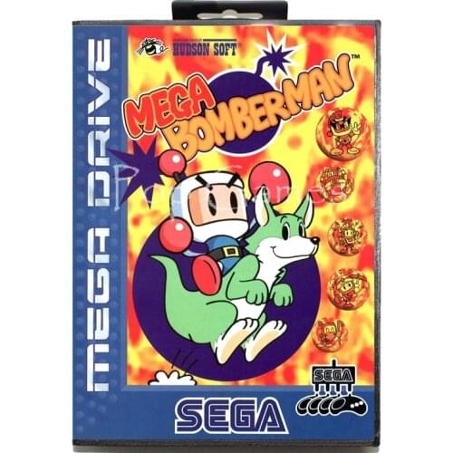 Mega Bomberman with Box for 16 bit Sega MD Game Card for Mega Drive for Genesis Video Console