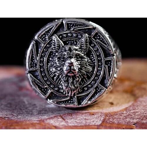 Vintage Exaggerated Ferocious Animal Gothic Jewelry Chunky Finger Rings for Men Birthday Gift Punk Wolf Dragon Lion Head Ring