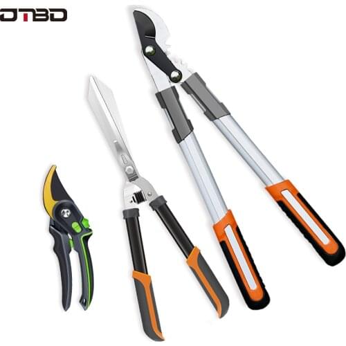 DTBD 3Pcs/Set Pruning Shears Set Fence Shear High branch shear Pruning Tool Set for Garden Grass Pruner Tree Cutter Hand Tool