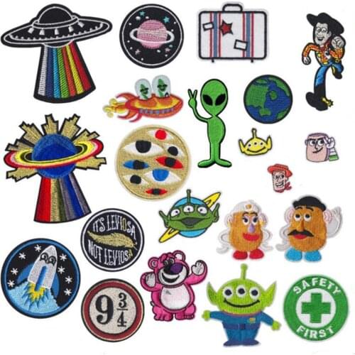 Disney Toy Story patch Cartoon Alien Iron on patch Embroidered clothes stickers For clothing Kid Garment Appliques