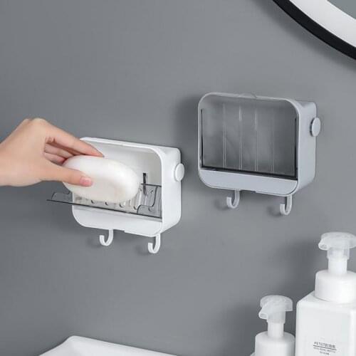 Wall Mounted Soap Dish Toilet Soap Storage Rack Rapid Drainage Easy To Install Bathroom Accessories Multifunction Soap Holder