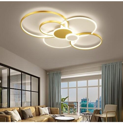 New modern LED chandelier lighting Black White Gold lustre Frame For Living Room Bedroom lights decoracion kitchen fixtures