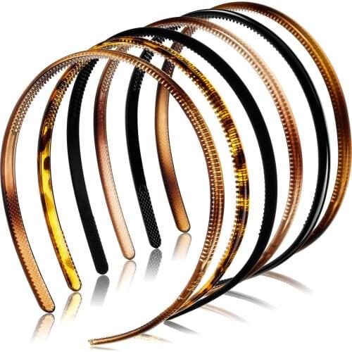 Women Classic Plastic Headbands Teeth Comb Headband Skinny DIY Hairbands Non-slip Hair Hoop For Women Girls