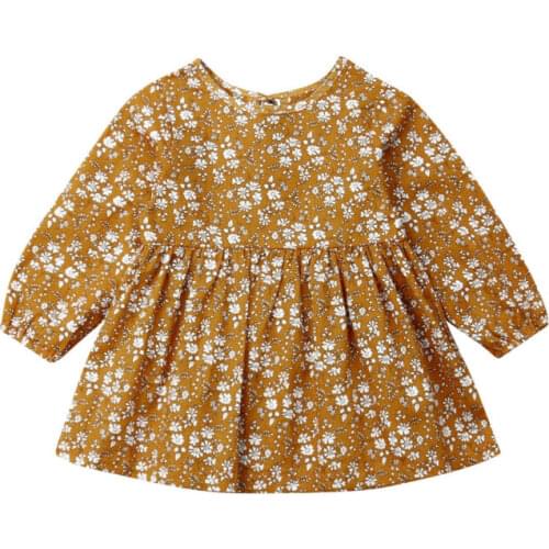 Toddler Infant Baby Girl Floral Clothes Long Sleeve Dress Tutu Dresses