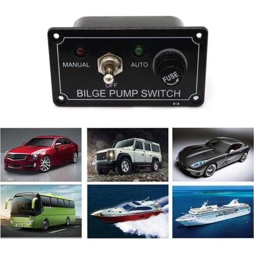 3 Way DC 12V Fused Marine Bilge Pump Switch Panel with LED Indicator Light