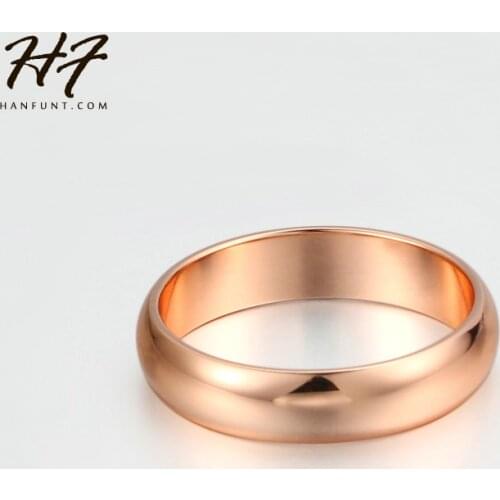 For Man and Woman Rose Gold Color High Polish Wedding Band Classic rings HotSale R050