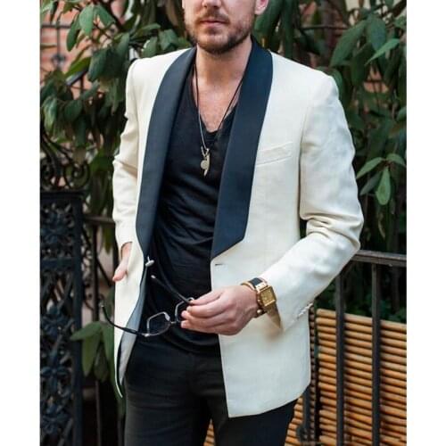 Jacket+Pants) Summer Champagne 2 Piece Groom Tuexdos For Wedding Formal Prom Suit Party Evening Blazer Custom Made