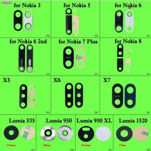 Rear Back Camera Glass Lens Cover For Nokia 5 6 8 X5 X6 X7 5.1 6.1 8.1 7 Plus Lumia 535 950 950XL 1520 With Sticker Replacement