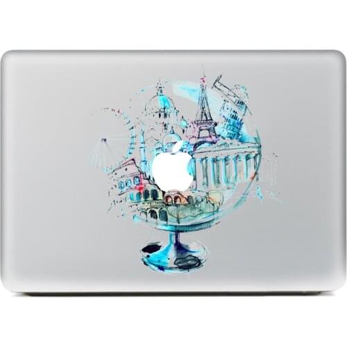Glass City DIY Personality Vinyl Decal Laptop Sticker for macbook Pro Air 13 inch Cartoon laptop Skin shell for mac book