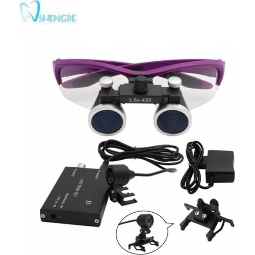 Dental Loupes Dental Magnifier Dental Lab Medical Loupes Magnification Binocular 3.5x Headlight Headlamp 3W/5W Seperately