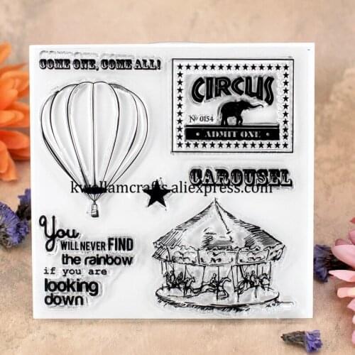 Hot Air Balloon CAROUSEL Scrapbook DIY photo cards rubber stamp clear stamp transparent stamp 10x10cm KW7102468