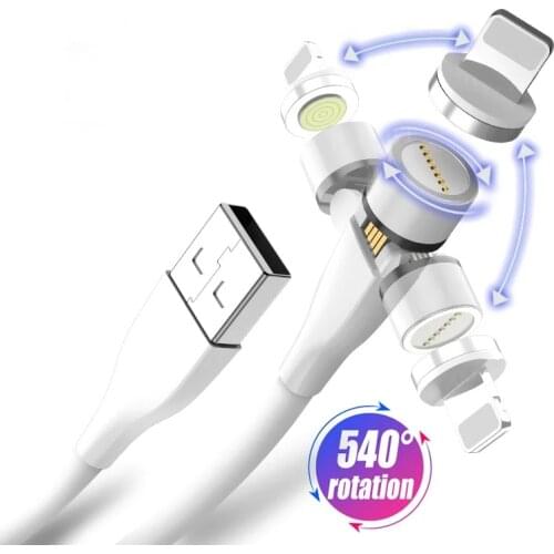 540 Rotate Magnetic Cable Type-C Cable For iPhone 12 Pro XS XR Max