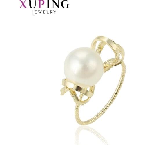 Xuping Fashion Rings Women Imitation pearl Casual Jewelry Minimalist Style Cute Christmas Family Gift 15357