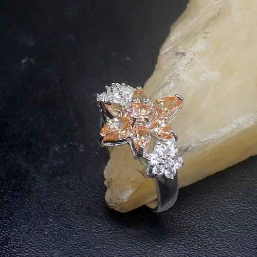 Gemstonefactory Jewelry Big Promotion Single Unique 925 Silver Morganite Cubic Zirconia Women Men Gifts Band Rings 7# 20212843