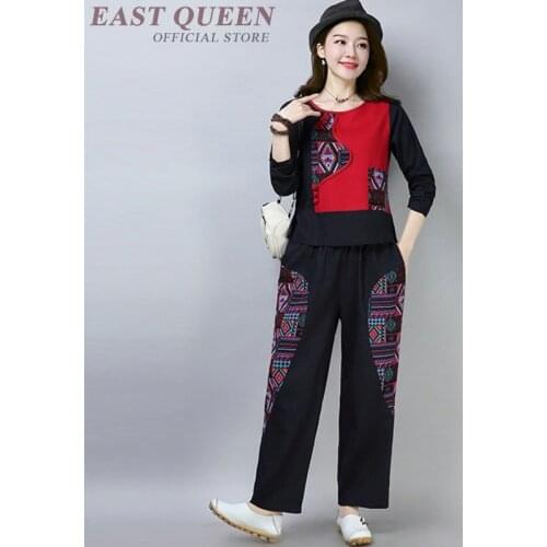 Womens two piece sets 2019 traditional chinese clothing for women outfits pant suits for women FF1284