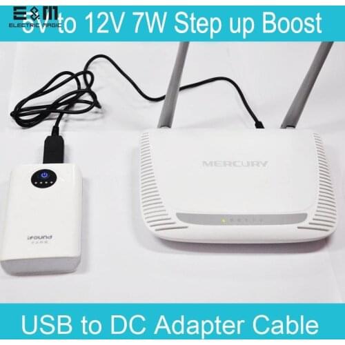 1M USB to DC 5V to 12V 9V 7W Step up Boost Adatper Cable For Mobile Power Bank Router LCD Screen UPS