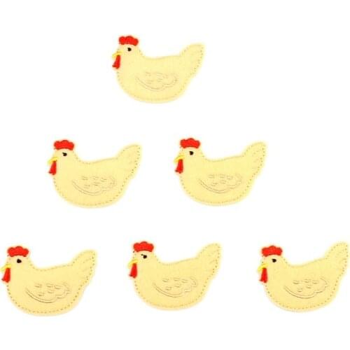 10pcs Cartoon hen Patches Iron On Embroidery Cute Animal Stickers For Clothing Jeans Coats Backpack DIY Sew Fabric Appliques