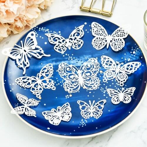 10Pcs Handmade Lace Butterfly Paper Doilies Wedding Party Decoration Supplies Scrapbooking DIY Journal Crafts Paper Albums