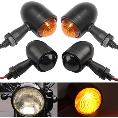 2PCS Black Smoke Motorcycle Bullet Turn Signal Indicator Light Bulb For Harley Victory Yamaha Honda Suzuki Indian Bikes Custom