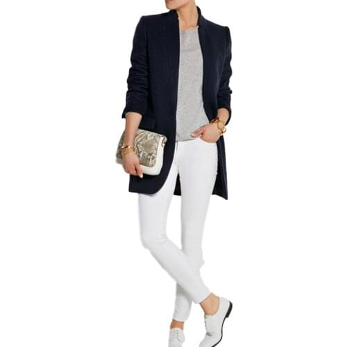 2020 Autumn Winter Coat Woolen Jacket Women Korean Mid-Length Blazer Overcoat Female Clothes Thick Outerwear Chaqueta Mujer