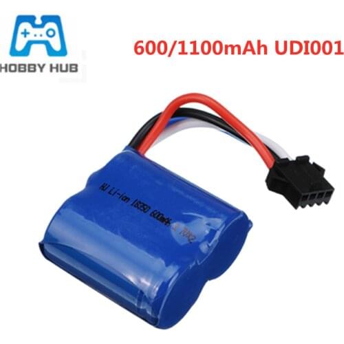 3.7v * 2) 7.4V 600mAh / 1100mAh battery for UDI001 UDI002 UDI902 961 962 2.4G RC racing boat 18500 18350 SM-4P