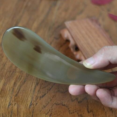 Buffalo Horns Gua Sha Massage Plate Slice Natural Black Scrapping Acupuncture Massager Face Limbs Body Beauty Massage Tool