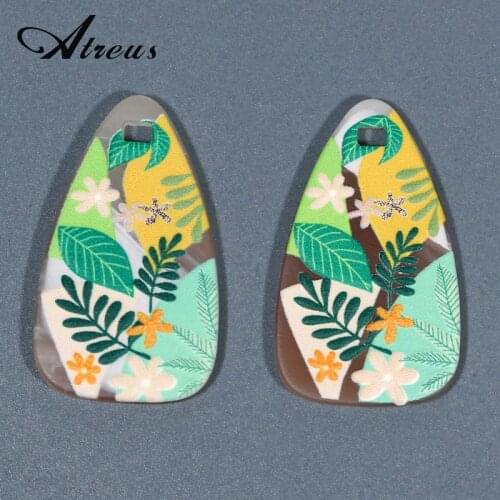 Bohemia Green Waterdrop Charms for Earrings Women Beach Vacation Resin Pendants Accessories DIY Jewelry Making Suplies Wholesale