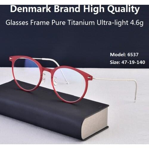 Hand-Made Denmark Brand Design Ultralight Glasses Frame Men Women Myopia Prescription Round Eyeglasses Oculos De Grau 6537