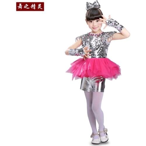 Childrens Jazz Dance Costume Girls modern dance performance dress skirt children dance dance