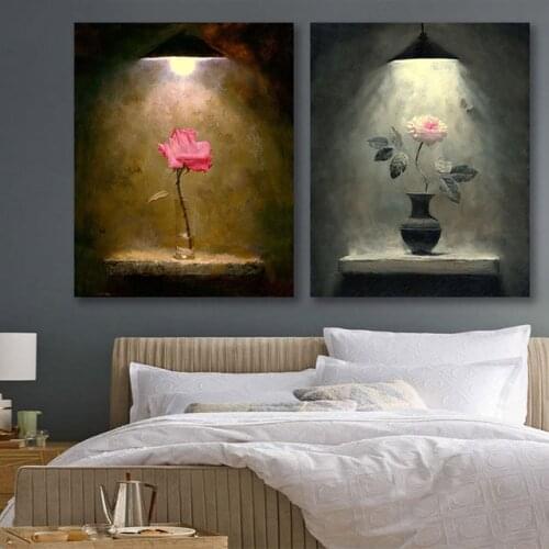 DIY colorings pictures by numbers with colors Flowers under the lights picture drawing painting framed