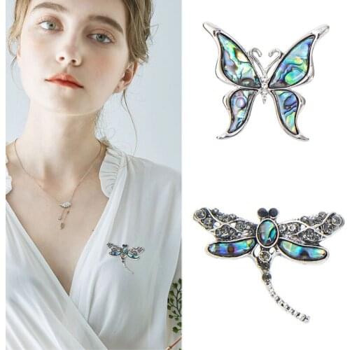 EASYA Butterfly Brooch Vintage Pins Rhinestone Delicate Brooches For Women Bridal Gift Dress Accessories Elegant