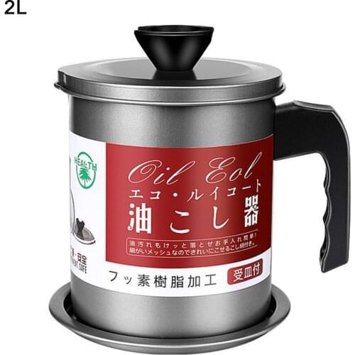 Oil Grease Filter Strainer Pot Stainless Steel Oil Storage Can Container With Strainer For Storing Frying Oil Cooking Grease
