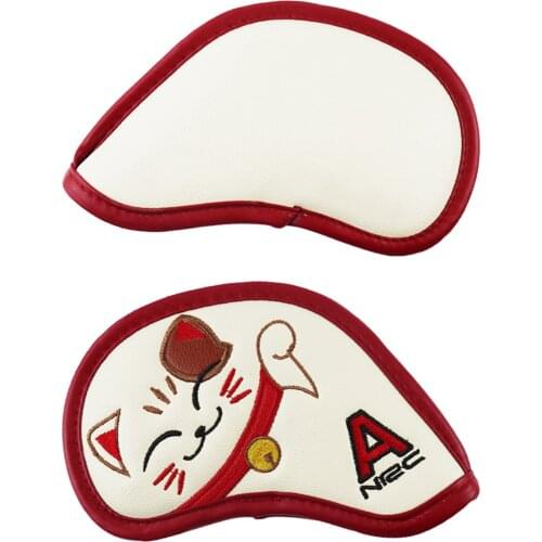 Lovely Fortune Cat Design Head Covers 4 5 6 7 8 9 P S A Iron Headcovers PU