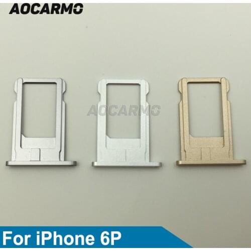 Aocarmo Sim Card Holder Tray Metal Slot Replacement For iPhone 6Plus 6P i6P Gold/Silver/Grey