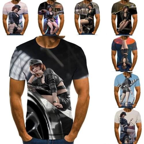 Summer mens beauty pattern printed 3D T-shirt casual 3D printed short sleeve fashion o-neck daily casual funny T-Shirt Top