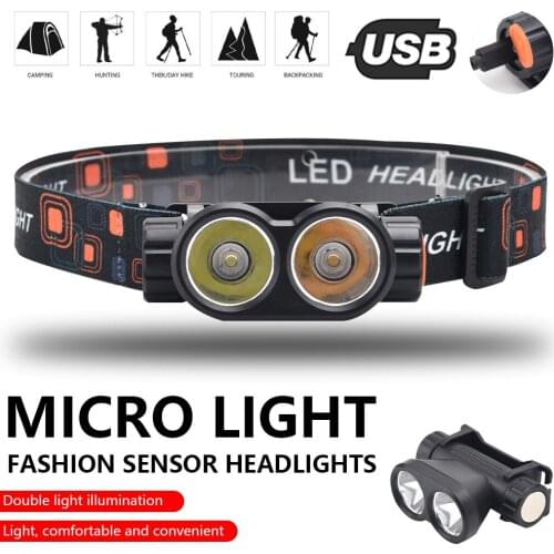 Portable Mini Headlamp Head Lamp Headlight Waterproof XPG Led Built in Usb Rechargeable 18650 Battery Working Light 5w