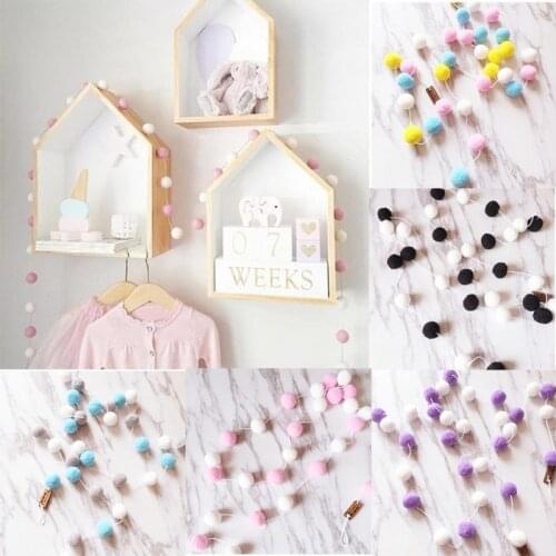 New 20M 30PCS Hanging Ball Balls String Home Decoration Wool Felt Ball Kids Room Wall Decor Hanging Ornament Fur Ball Garland