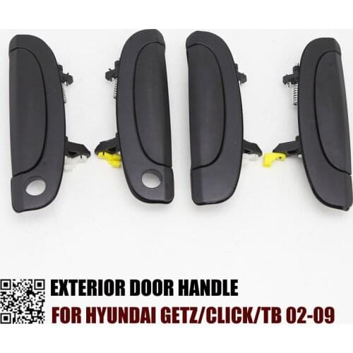 ONE SET 4PCS EXTERIOR DOOR HANDLE FOR Hyundai Getz/Click/TB 02-09 Dodge Brisa (Venezuela) Inokom Getz (Malaysia) FR:82660-1C000