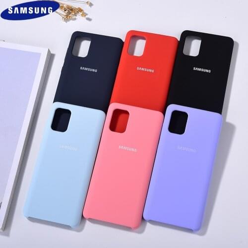 Original Samsung M31S A21S A11 A31 A41 A51 A71 A01Core Liquid Silicone Case Soft Shell Phone Housing Cover For Galaxy A51 A71 5G