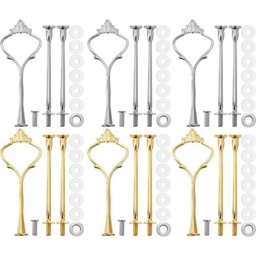 6Pcs for 3 Tier Cake Stand Fittings Hardware Holder for Resin Crafts DIY Making Cupcake Serving Stand Decoration