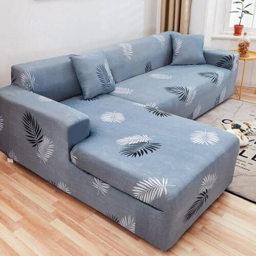 European Style L-Shaped Sofa Cover Elastic Colorful Couch Splicover All-inclusive Furniture Protector for Living Room 1PC F8625