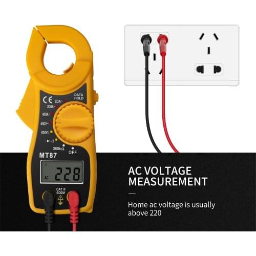 Mini Portable Mt87 Digital Clamp Meter Multimeter Dc Ac Voltage Current Tongs Resistance Amp Ohm Tester Electronic