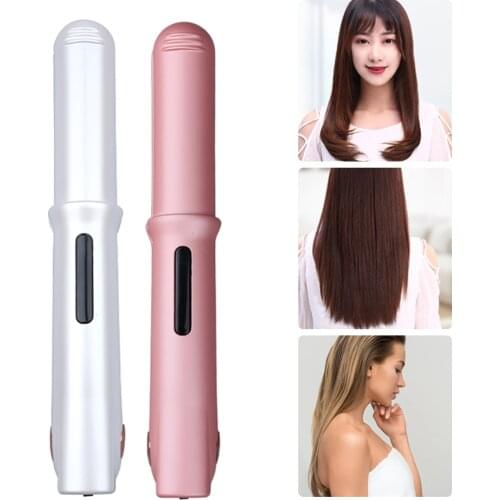 Professional Mini Hair Straightener USB Wireless Portable Ceramic Hair Curler Wet And Dry Beauty Styling Tool